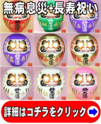 長寿祈願の神棚の開運グッズである長寿祝いだるま